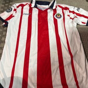 Civas Red and White Striped Men's Jersey